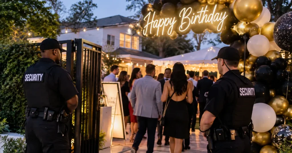 birthday party security guard